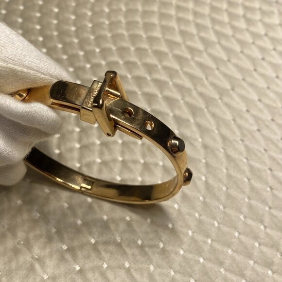 Michael Kors Gold-Tone Buckle Bangle Bracelet – Studded – 28.68g – 58mm - Picture 9 of 12